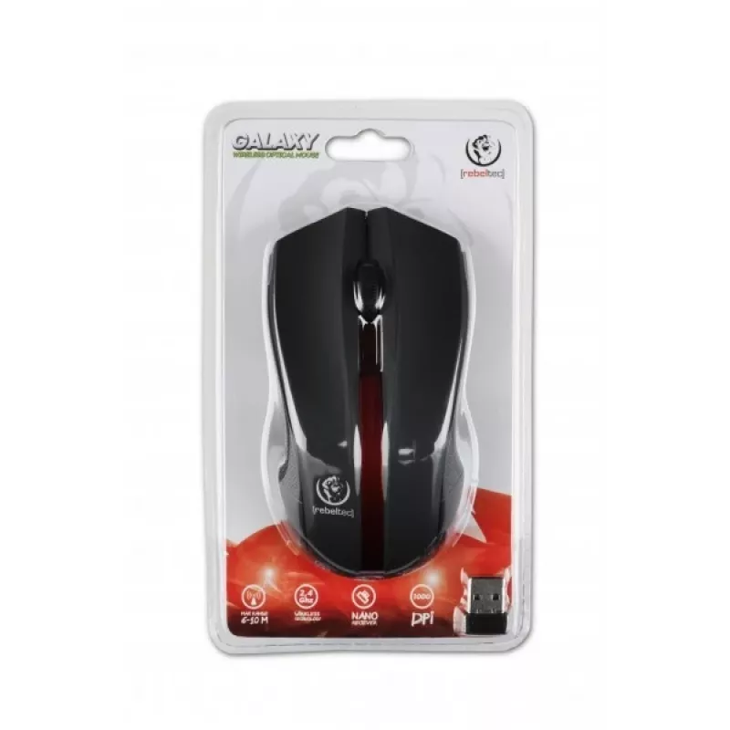 Draadloze optische muis Rebeltec GALAXY zwart/rood interface