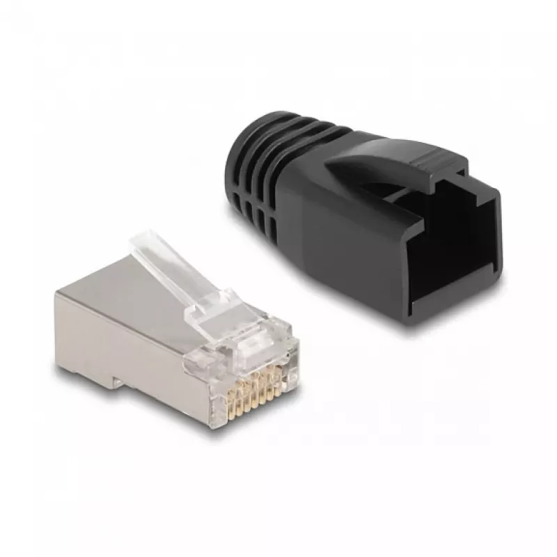 DeLOCK RJ50 modulaire stekker Cat.5e 25 stuks set stekker zwart zilver