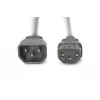 DIGITUS verlengsnoer voor netsnoer AK-440201-018-S IEC C14 / IEC C13 (M/V), 250 V/10 A, 1,8 m, zwart
