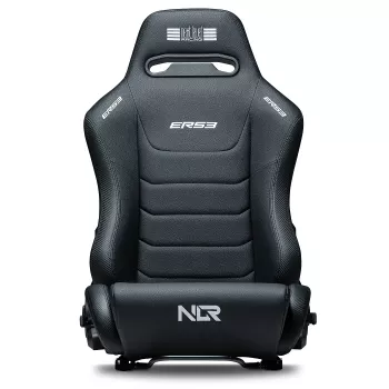 Racesport-kuipstoel met verstelbare rugleuning Next Level Racing ERS3 Elite Premium — zwart kunstleer, kantelbare rugleuning, compatibel met cockpit- en vloermontage