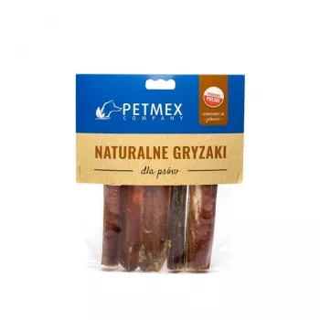 PETMEX runderpenis gesneden 12 cm, 5 stuks — natuurlijke enkelvoudige tandverzorgingskauwsnack, elk 30 g