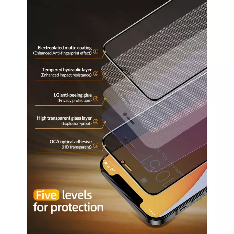 NEVOGLASS 3D PRIVACY, beschermfolie transparant, iPhone 17 Air