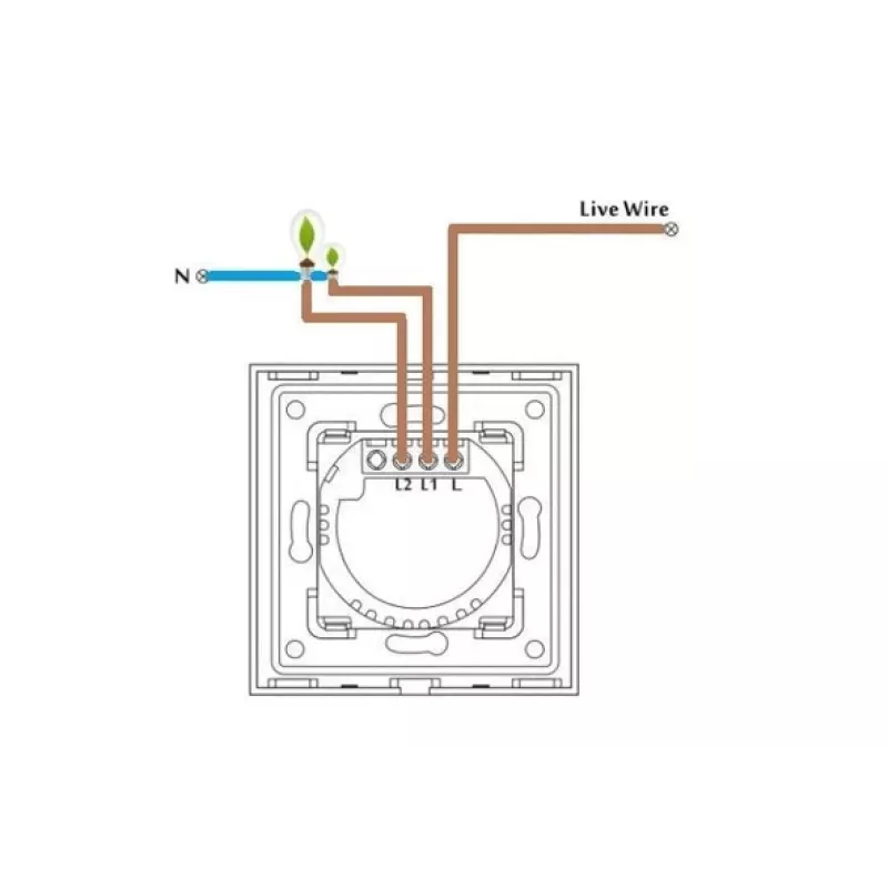 Enkelvoudige touch-schakelaar Spring model 0 glas zwart
