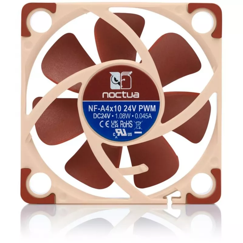 Noctua NF-A4x10 24V PWM behuizingsventilator, 40 mm, 5000 tpm, 19,6 dB, beige/bruin