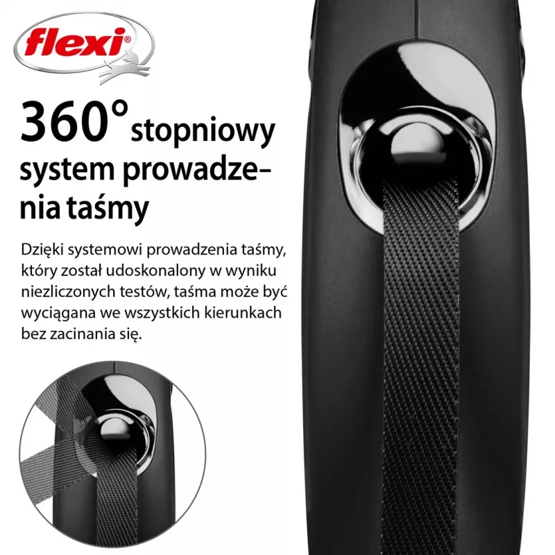 Flexi New CLASSIC 5 m zwart honden-uitrolriem
