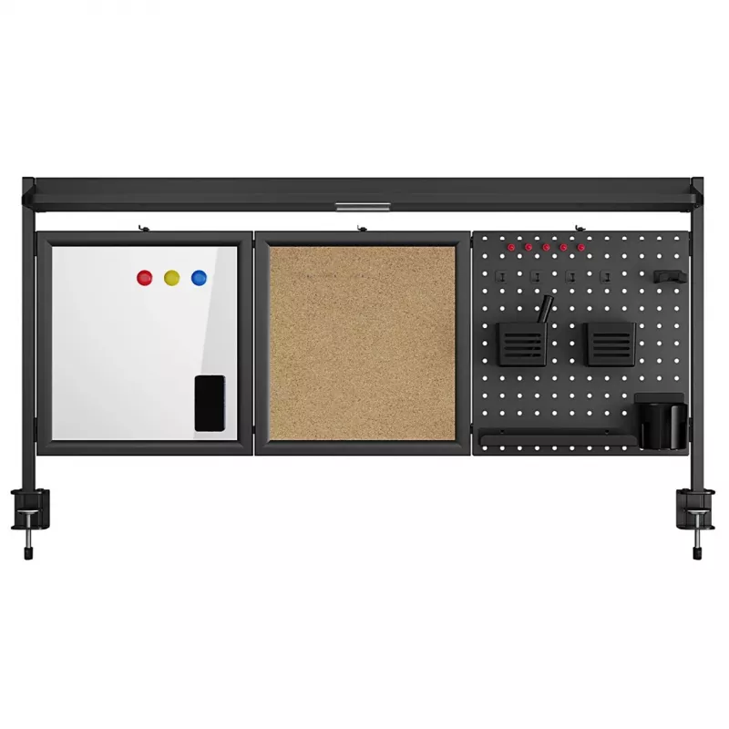 Ergo Office ER-300 B bureauscheidingswand / organizer, 1295 x 242 x 726 mm, staal, max. belasting 10 kg, zwart