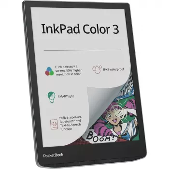 PocketBook InkPad Color 3 Stormy Sea. Beeldschermdiagonaal: 19,8 cm (7,8 inch), Technologie: E Ink. Ondersteunde documentformaten: ACSM, AZW, AZW3, CBR, CBZ, CHM, DOC,