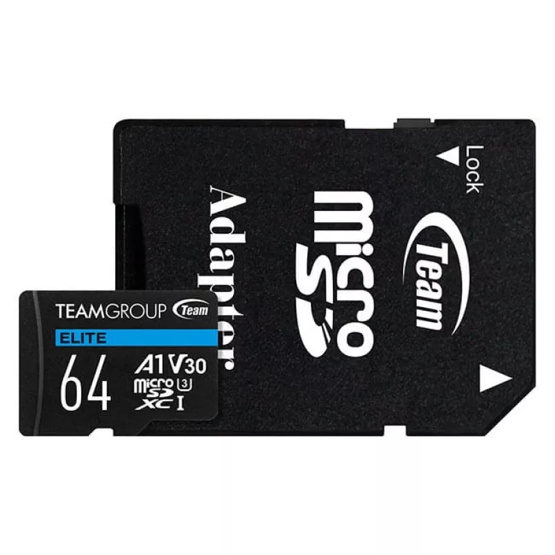 Flashkaart Micro-SD 64GB-XC Team Elite A1 V30 - Micro SD (TEAUSDX64GIV30A103)