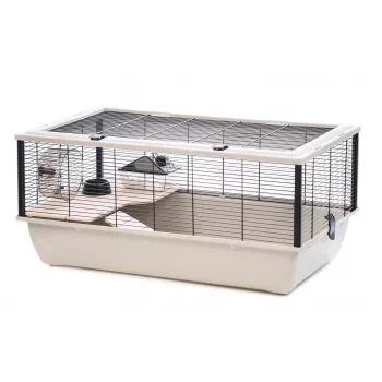 INTER-ZOO Rocky + Terrace zwart - kooi voor één hamster