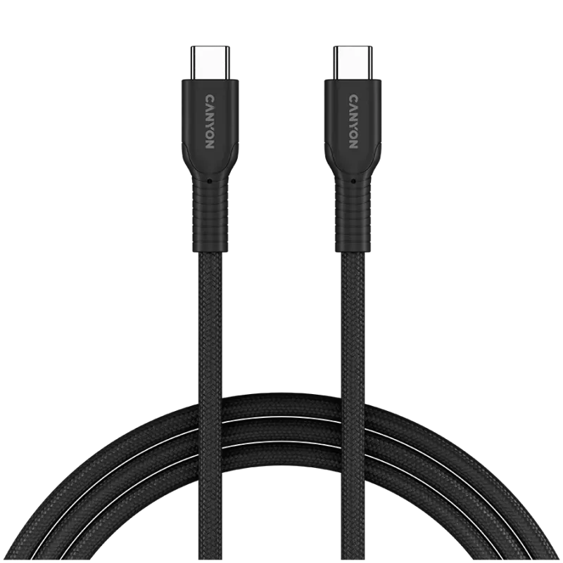 CANYON kabel OnWire 60CL C-C 60W COLOR gevlochten 1m zwart