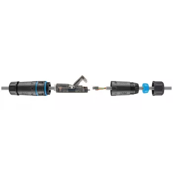 Goobay Outdoor (IP68) netwerkkabelverbinder, CAT 6A ongeschermd, UTP – stof- en waterdicht, klemmenstrook voor LSA-montage (gereedschapsvrij) (44416)