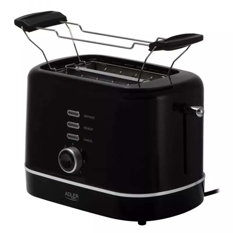 Adler AD 3224b toaster met broodjesrooster 7 bruiningsstanden zwart