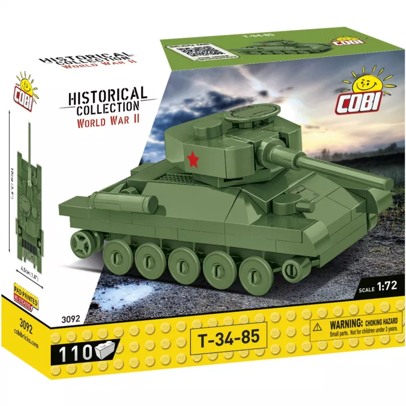 Bouwset Cobi T-34-85 tankmodel — 110 onderdelen, leeftijd 6+, groen