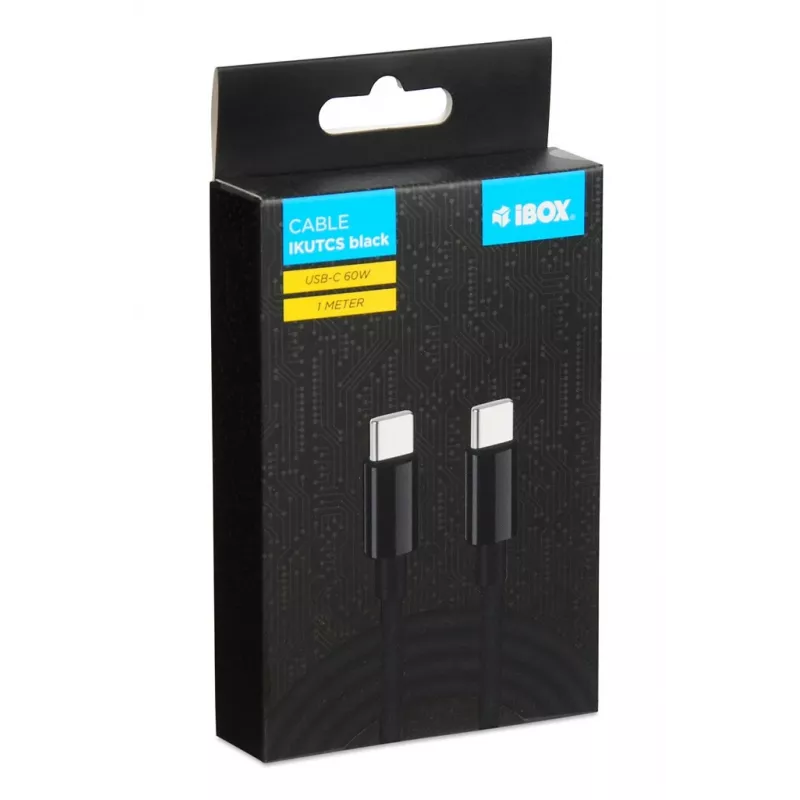 iBOX IKUTC USB-C-kabel 60W 1m zwart