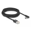 DeLOCK USB 2.0-kabel Type-A stekker naar USB Type-C stekker haaks 3 m zwart