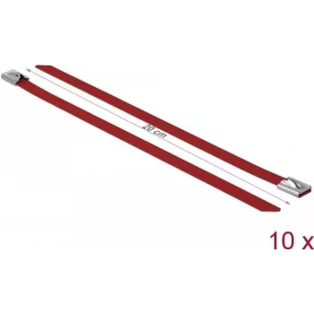 Kabelbinder staal DeLOCK 18781 rood 200mm 10 stuks