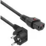 ACT netsnoer CEE 7/7 stekker (haaks) - C13 IEC Lock zwart 2 m, EL182S