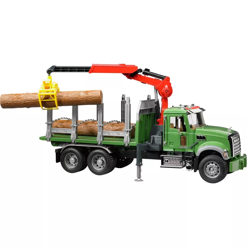 Houttransporter BRUDER MACK Granite met 3 stammen