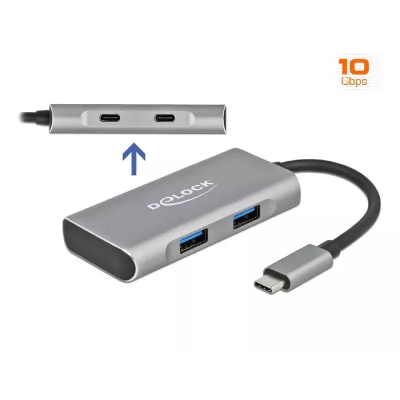 USB-hub DeLOCK externe USB 10 Gbps USB Type-C hub 63260