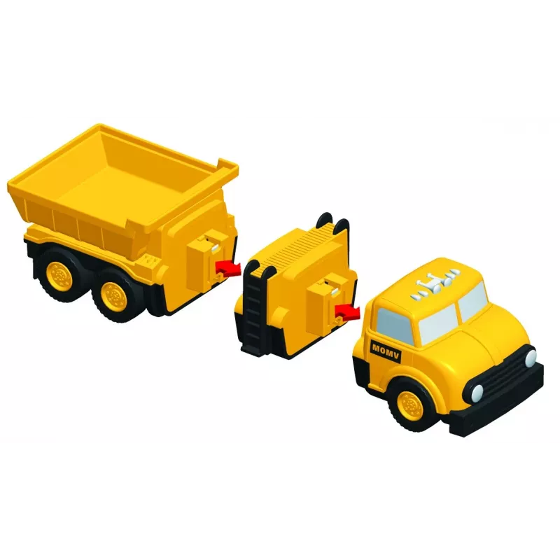 Voertuigset Popular Playthings Mix or Match Vehicles Construction zwart geel