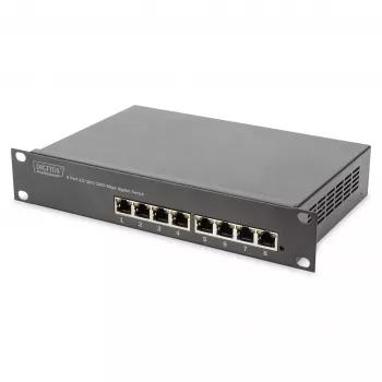 Switch DIGITUS 10 inch Gigabit Ethernet 8-poorts unmanaged - 8x Gigabit RJ45, rackmonteerbaar
