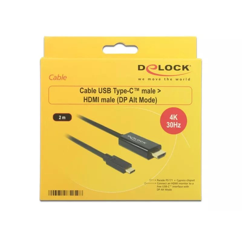 Videokabel-adapter DeLOCK 85259 USB Type-C naar HDMI 2 m zwart