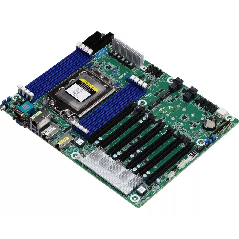 Server-moederbord ASRock ROMED8-2T/BCM, AMD EPYC 7003, socket SP3, ATX, 8× DDR4 DIMM, 3× RJ-45, 10× SATA III, 7× PCIe x16 Gen4