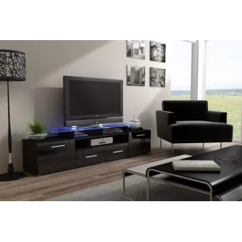 Cama TV-standaard EVORA 200 wenge/zwart glanzend