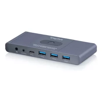 KVM-switch DIGITUS USB-C 3.0 HDMI 2-poorts 4K60Hz, USB-C/USB-A, aluminium, 135×60×30 mm