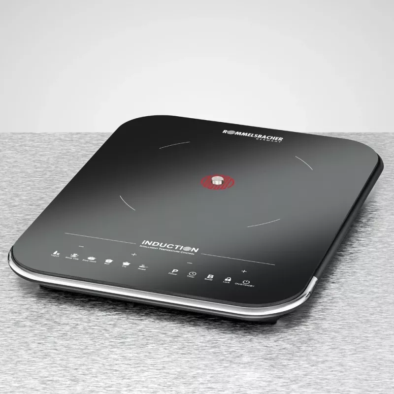 Inductiekookplaat Rommelsbacher CTS 2000/IN 1-zone touch control, frameloos glaskeramisch oppervlak, 145–220 mm zone