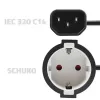 Netadapter QOLTEC 53906 IEC 320 C14 naar SCHUKO 16A 250V