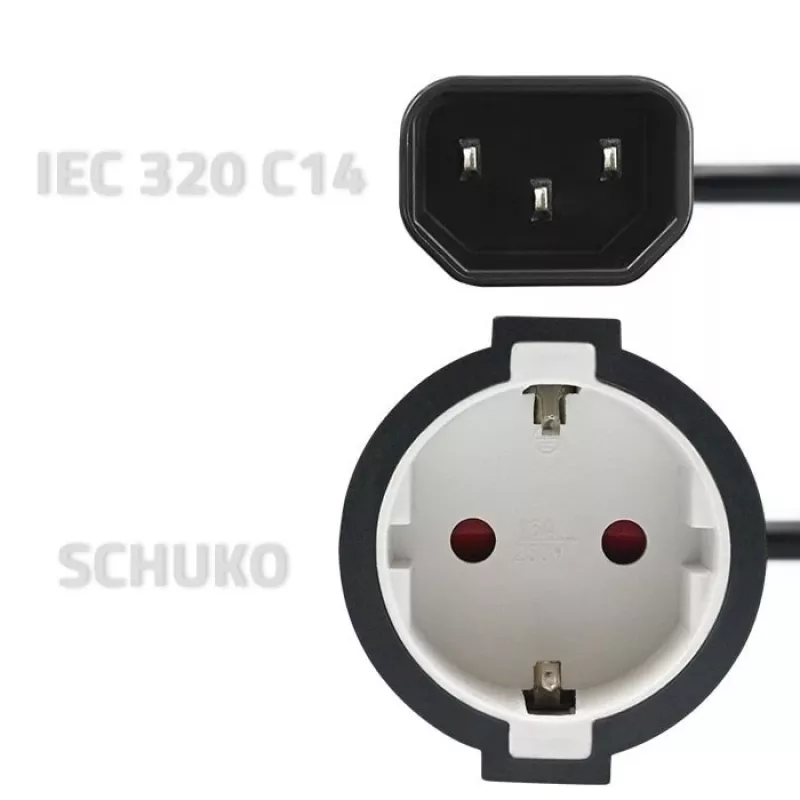 Netadapter QOLTEC 53906 IEC 320 C14 naar SCHUKO 16A 250V