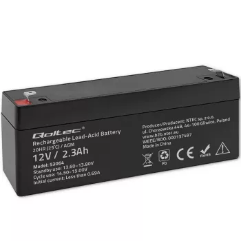 Verzegelde AGM-accu QOLTEC 12V 2,3Ah voor UPS- en back-upsystemen, max. ontlading 34,5A