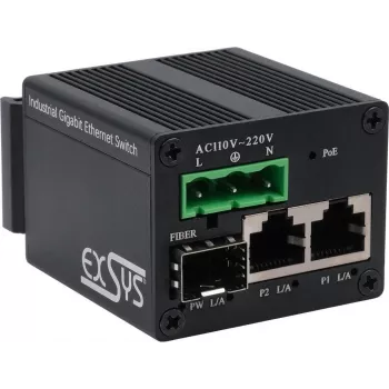 Netwerkswitch Exsys EX-62010POE-SFP PoE+ unmanaged 1 Gbps met 2 SFP-poorten