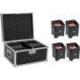 LED-accu verlichtingsset EUROLITE AKKU UP-4 Entry QCL Spot 4x — compacte oplaadbare spot-schijnwerpers