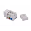 Keystone-module LANBERG KSU6-1090, Cat6 U/UTP plat, RJ-45 stekker naar LSA-bus, AWG 22/26, 14.5×16.1 mm, wit