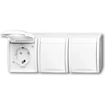 Busch Jaeger 2300/3 EBW-54 contactdoos CEE 7/3 wit (2084-0-0724)