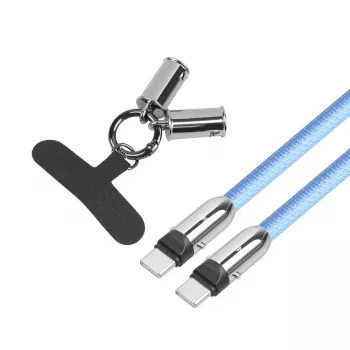 2in1 USB-C kabel 1m blauw