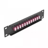 Glasvezel patchpaneel DeLOCK 10 inch 12 poorten LC duplex violet 1U zwart