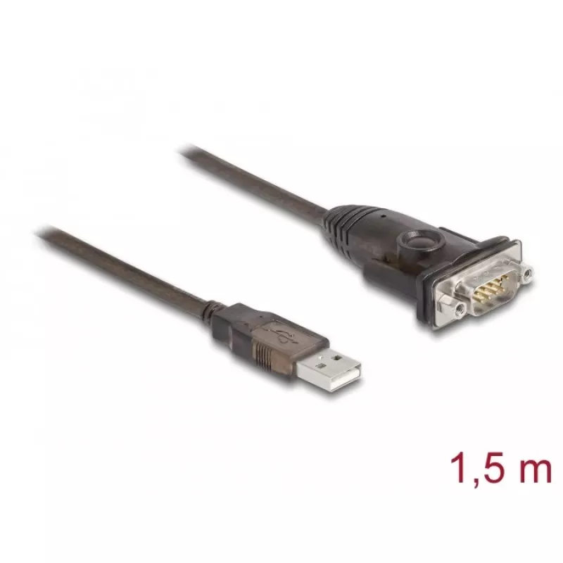 DeLOCK adapter USB 2.0 Type-A naar serieel RS-232 D-Sub 9-polig stekker 1,5 m