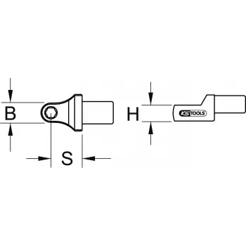 KS Tools 9x12 mm insteek-bithouder voor 5/16 inch-bits, voor momentsleutel (516.2010)