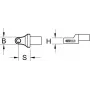KS Tools 9x12 mm insteek-bithouder voor 5/16 inch-bits, voor momentsleutel (516.2010)
