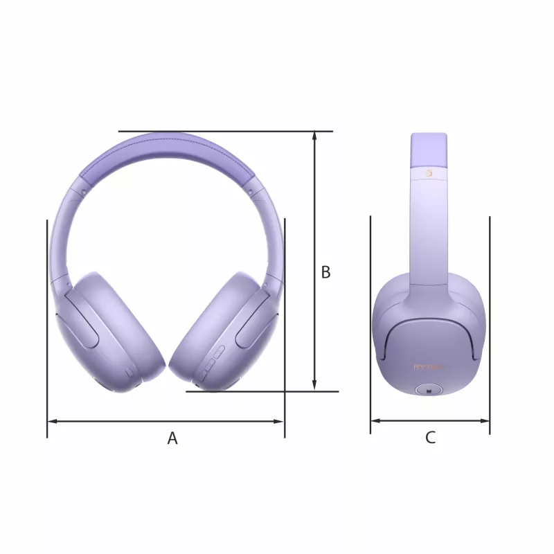 Koptelefoon MANTA HDP1001PU Rytmo Elegance paars over-ear bedraad, model HDP1001PU
