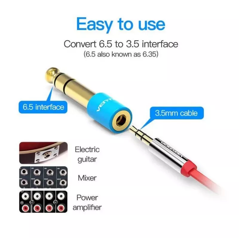 Adapter audio 6.35MM naar 3.5MM / VAB-S01-L Vention