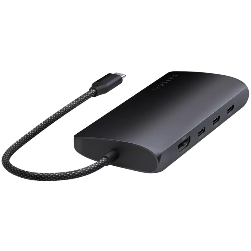 Satechi USB-C multiport-adapter ST-P8KED — 6 aansluitingen, ondersteunt 8K-resolutie