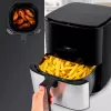 Clatronic FR 3782 H, heteluchtfriteuse, 5 l, 80 °C, 200 °C, enkel beeld, zwart, roestvrijstaal