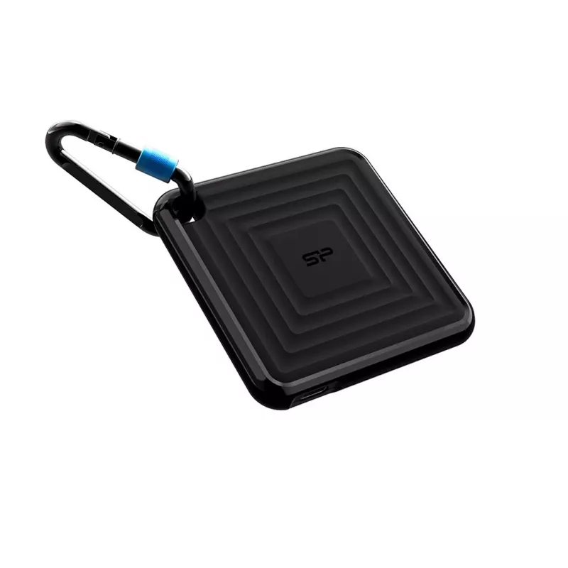 Externe SSD Silicon Power 512 GB draagbaar USB Type-C 3.2 Gen 2 PC60, 540/500 MB/s, 256-bit AES, valbestendig, zwart
