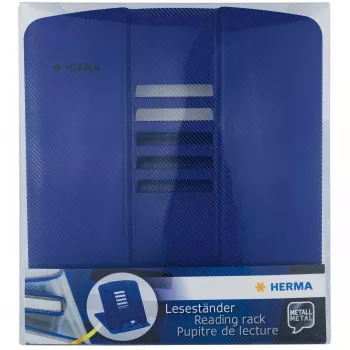 Boekstandaard HERMA 19962 blauw metaal