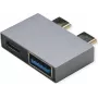 ROLINE USB 3.2 Gen 2-adapter, 2x USB Type-C - 1x Type-A + 1x C, ST/BU, zilverkleurig (12.03.2946)