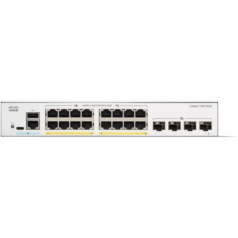 Managed switch Cisco Catalyst 1300-16P-4X 16 poorten GE PoE 4x10GE SFP+
